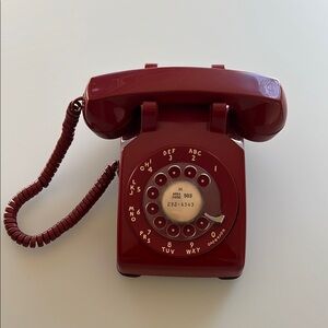 Vintage Rotary Dial Telephone - Red